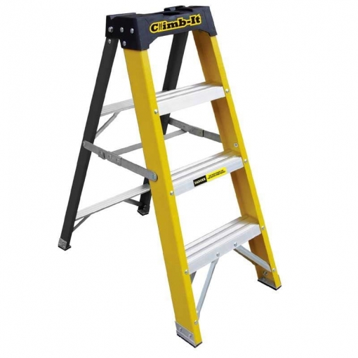 Climb-It Glass Fibre Swingback Stepladders - Image 4