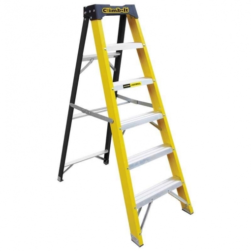 Climb-It Glass Fibre Swingback Stepladders - Image 3