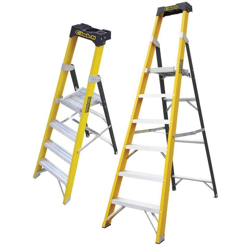 glass fibre platform stepladder